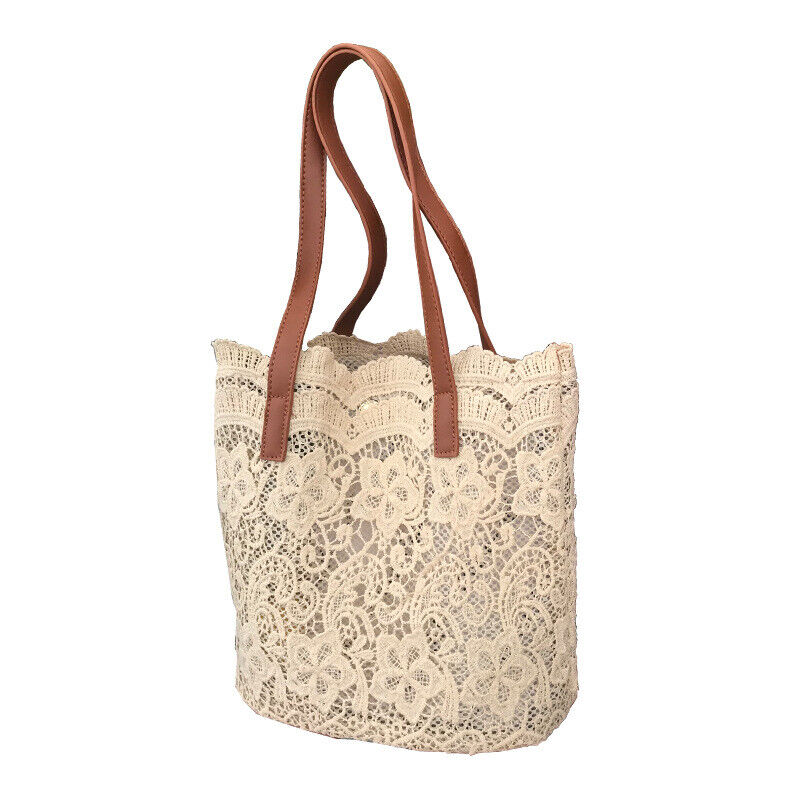 Boho Summer Lace Shoulder Bag Hand Crochet Crochet Flower Bag Woven Handbags