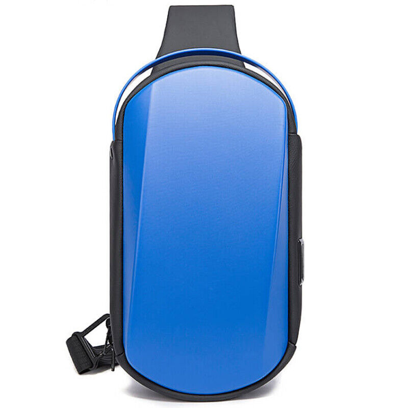 Unisex Sling Backpack Oxford cloth Waterproof Crossbody Bag USB Port Sport Bags