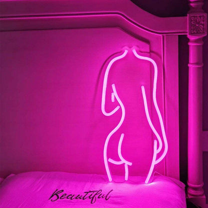 LED Neon Lights Lady Sign Wall Hanging Bar Pub Decors Artwork Acrylic 50x26.4cm
