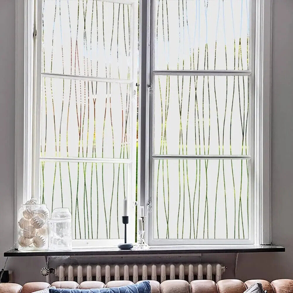 Window Privacy Film Frosted Glass Door Sticker Decorative Coverings Non-Adhesive