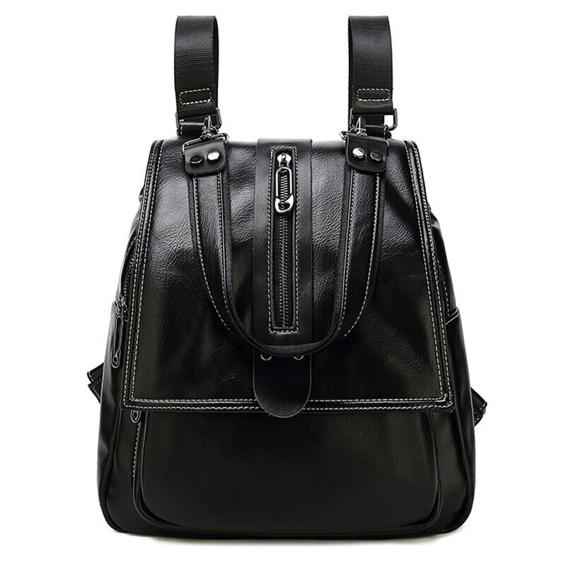 100% Genuine Leather Women's Backpack Travel Bag School Rucksack Crossbody Bag