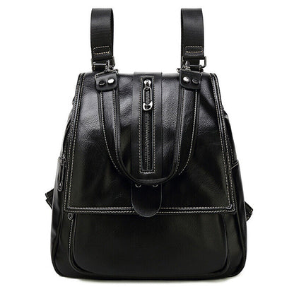 100% Genuine Leather Women's Backpack Travel Bag School Rucksack Crossbody Bag