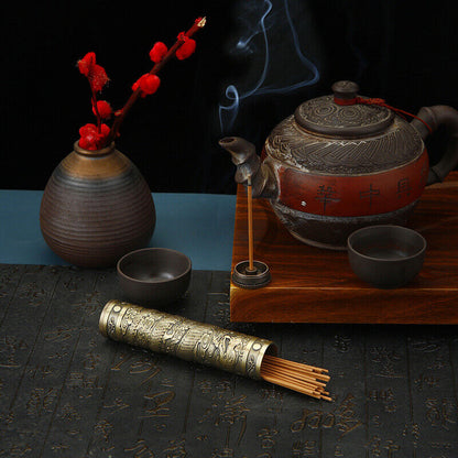 Buddha Metal Incense Storage Box Waterproof Incense Stick Storage Tube Case Gift
