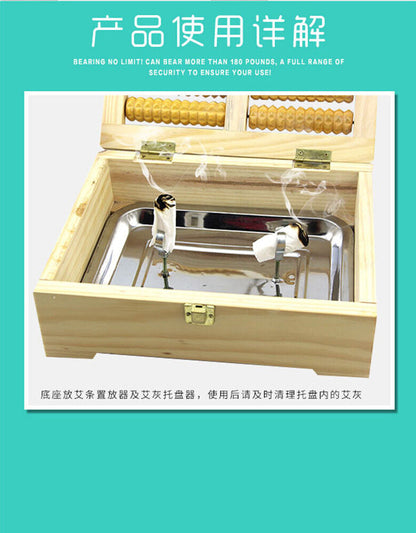 Wooden Moxibustion Box Foot Massage Wheel Foot Moxa Box Roller Mugwort Tool艾灸艾条
