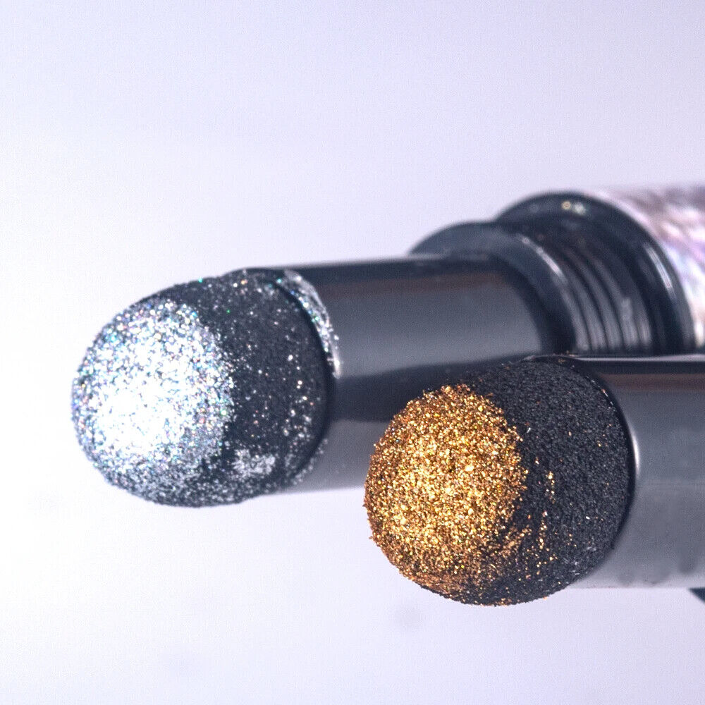 Nail Powder Cushion Pen Glitter Holographic Laser Gold Silver Shimmer Pigment 1g