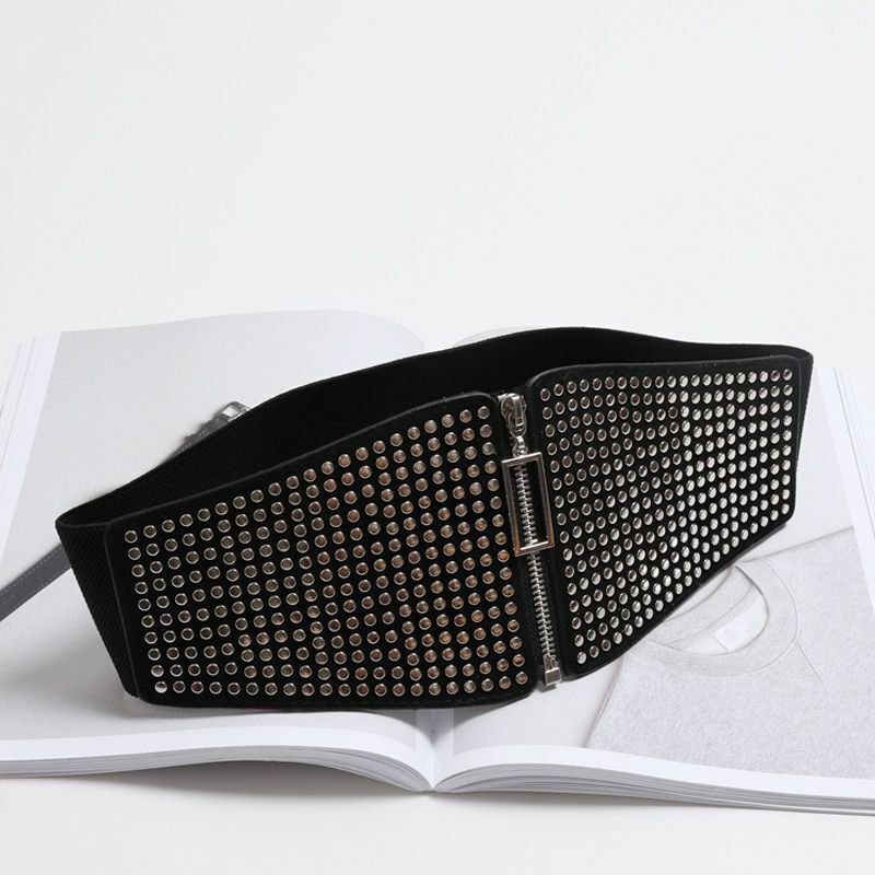 Corset Belt Women Plus Size Wide Elastic Big Cummerbunds Leather Punk Waistbands