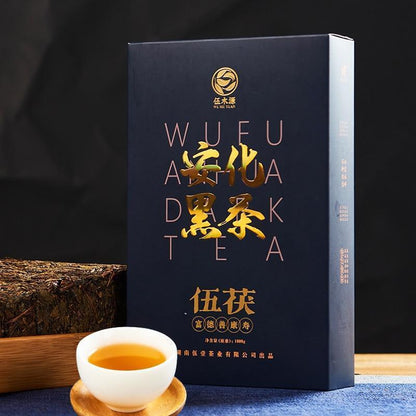 1000g Yr Anhua Dark Tea with Gloden Flower Compressed Tea Hey Cha