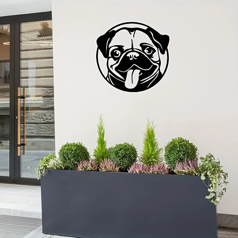 CIFBUY Pug Metal Wall Decoration, Pug Metal Wall Art, Pug Metal Wall Name Sign