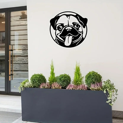 CIFBUY Pug Metal Wall Decoration, Pug Metal Wall Art, Pug Metal Wall Name Sign