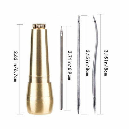 4Pcs/Set Canvas Leather Sewing Awls Taper Craft Needle Kits Hand Stitching Tools