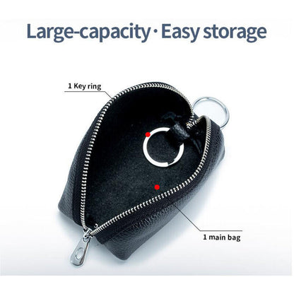 Unisex Soft Small Real Leather Pouch Coins Purse Mini Soft Wallet Zips Keys Bag