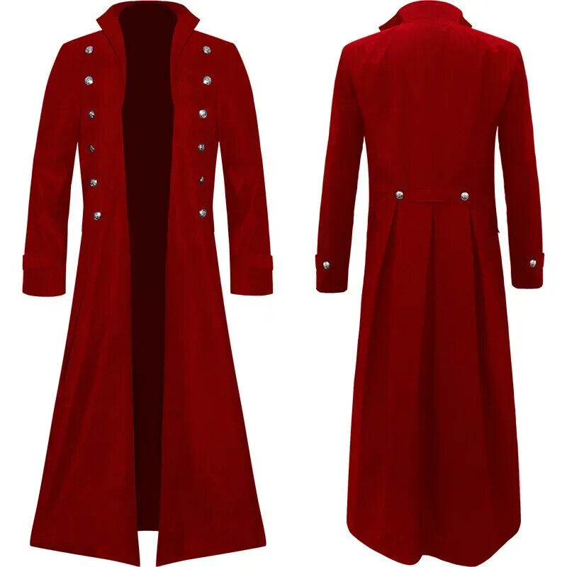 Costume Trench Coat Gothic Mens Tuxedo Jacket Carnival Party Cosplay Costume