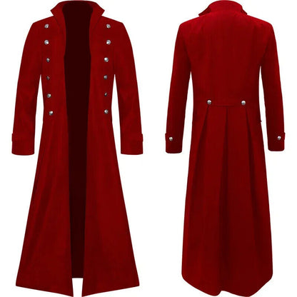 Costume Trench Coat Gothic Mens Tuxedo Jacket Carnival Party Cosplay Costume
