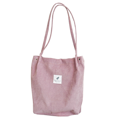 Corduroy Buckle Canvas Women's Bag Large Capacity Arts Style Shoulder Bag