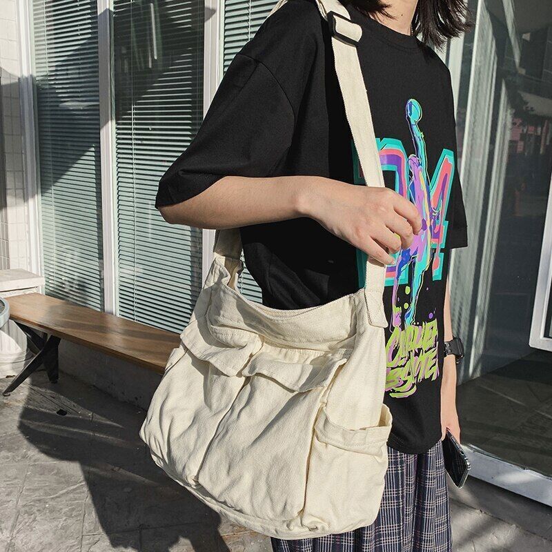 Women's Canvas Shoulder Bags Shopping Bags Ladies Shoulder Crossbody Bag