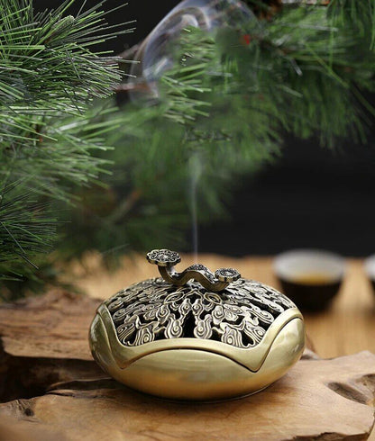 Incense Burner Stick Holders Alloy Copper Delicate Bronze Ruyi Plate Home Decors