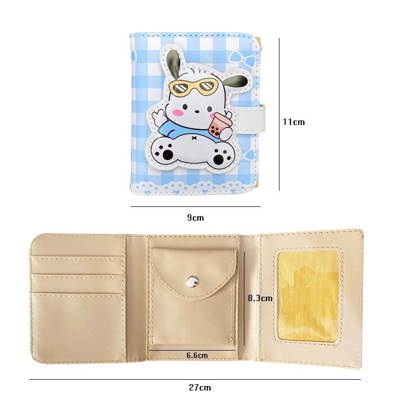 My Melody Cinnamoroll Kuromi Pochacco Short Wallet Portable Card Bags Coin Purse