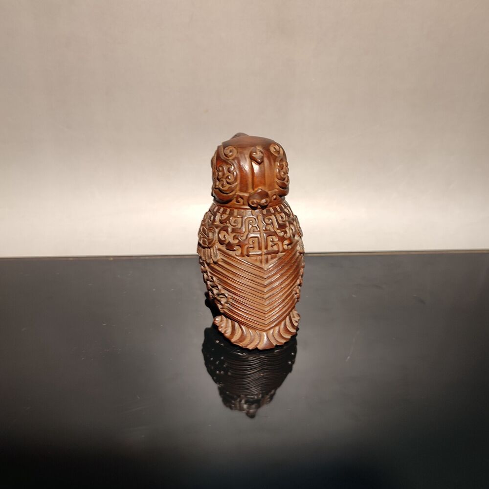 parrot owl statue figurine wood carving sculpture home decor living room gift