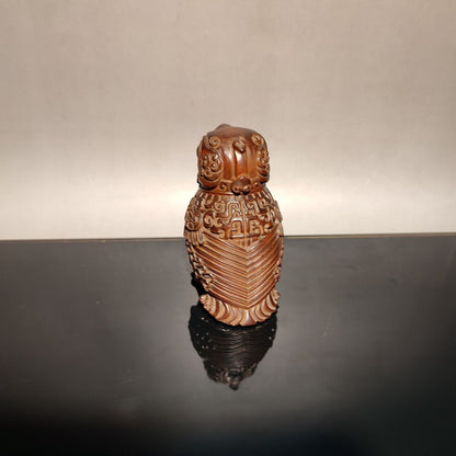 parrot owl statue figurine wood carving sculpture home decor living room gift