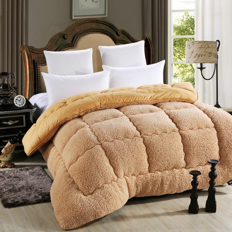 Warm Velvet Blanket Wool Quilt Cashmere Thick King Queen Double Comforter Duvets