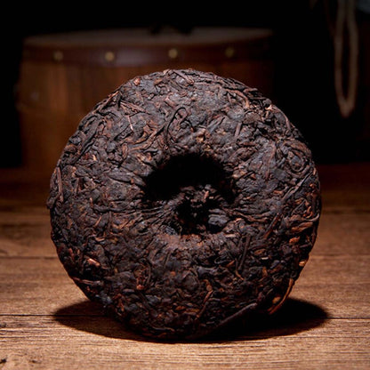 Organic Cooked Pu-erh Tea Cake Deep Mountain Wild Rhyme Old Puerh Black Tea 100g