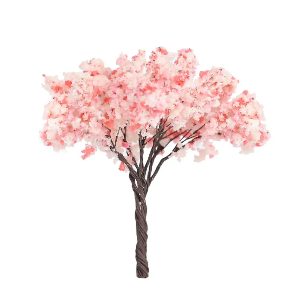 Miniature Cherry Flower Trees Model 65mm Plant Diorama Sand Table Layout 5-10Pcs