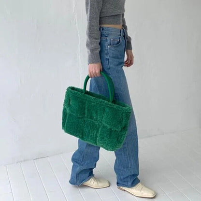 Bags Women Brands Woven Handbags Winter Shoulder Bags