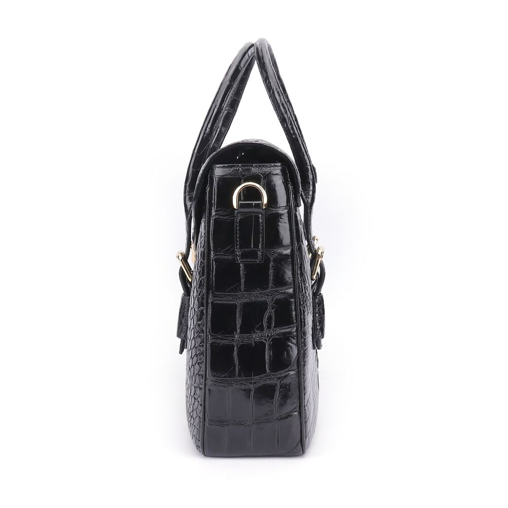 Crocodile Alligator Skin Men's Business Briefcase, Desinger Eagle Head Handbags