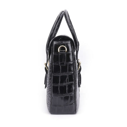 Crocodile Alligator Skin Men's Business Briefcase, Desinger Eagle Head Handbags