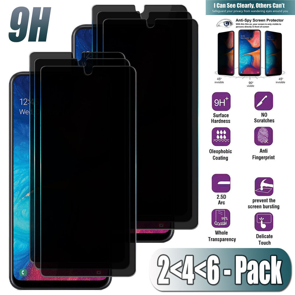 For Samsung Galaxy A20 Privacy Glossy Tempered Glass Anti-Spy Screen Protector