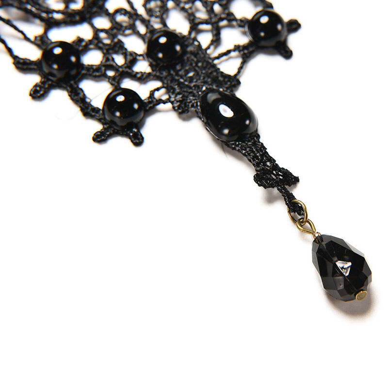 Vintage Lace&Beads Choker Victorian Steampunk Style Gothic Collar Necklace A-ca