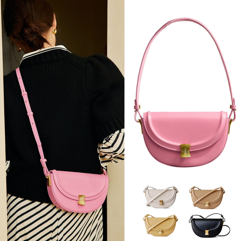Small Mini Real Leather Flap Saddle Bag Shoulder Purse Clutch Crossbody Fasshion