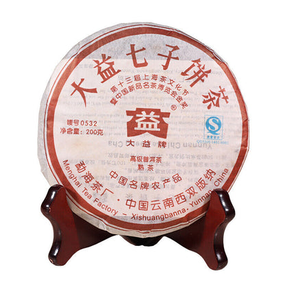 200g Yunnan Menghai Dayi Ecology Ripe Pu-erh Tea Cake TAETEA Puer 701 Batch 0532