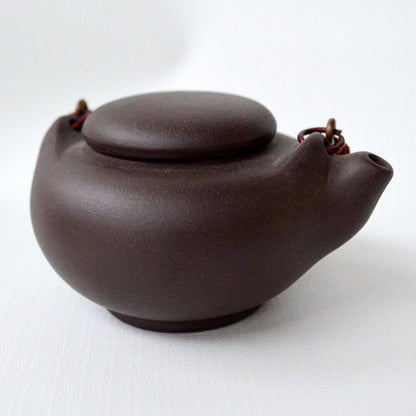 YIXING Clay Teapot 110ml Chinese Zisha Pot Handmade Copper Girder Gongfu Tea Set