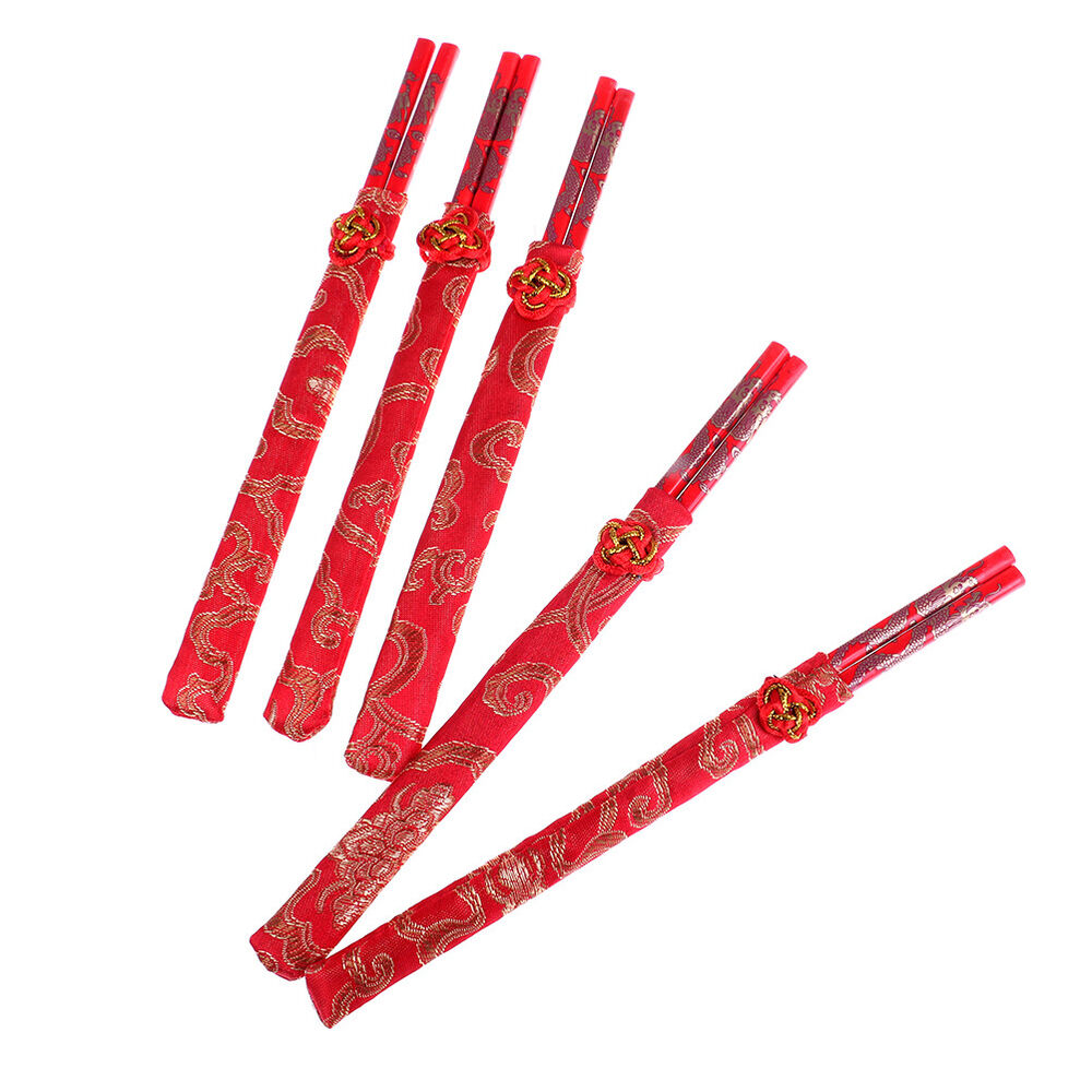 Red chopsticks Chinese wood bag holder dinnerware flatware kitchen food st-ca