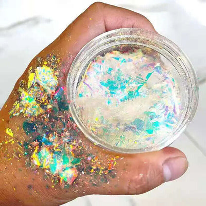 Nail Art Acrylic Glitter 5ml Jar Pigment Ultra-Thin Fire Opal Flake Powder Paint
