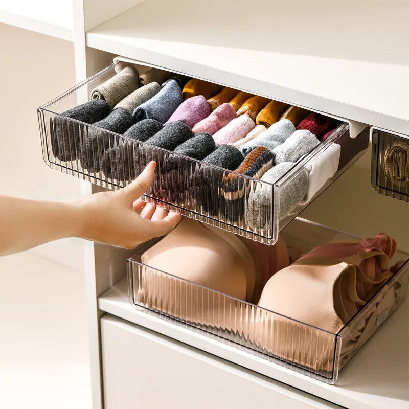 Storage Box Under Table Drawer Desk Stick Stand Hidden Stationery Pen Organizers