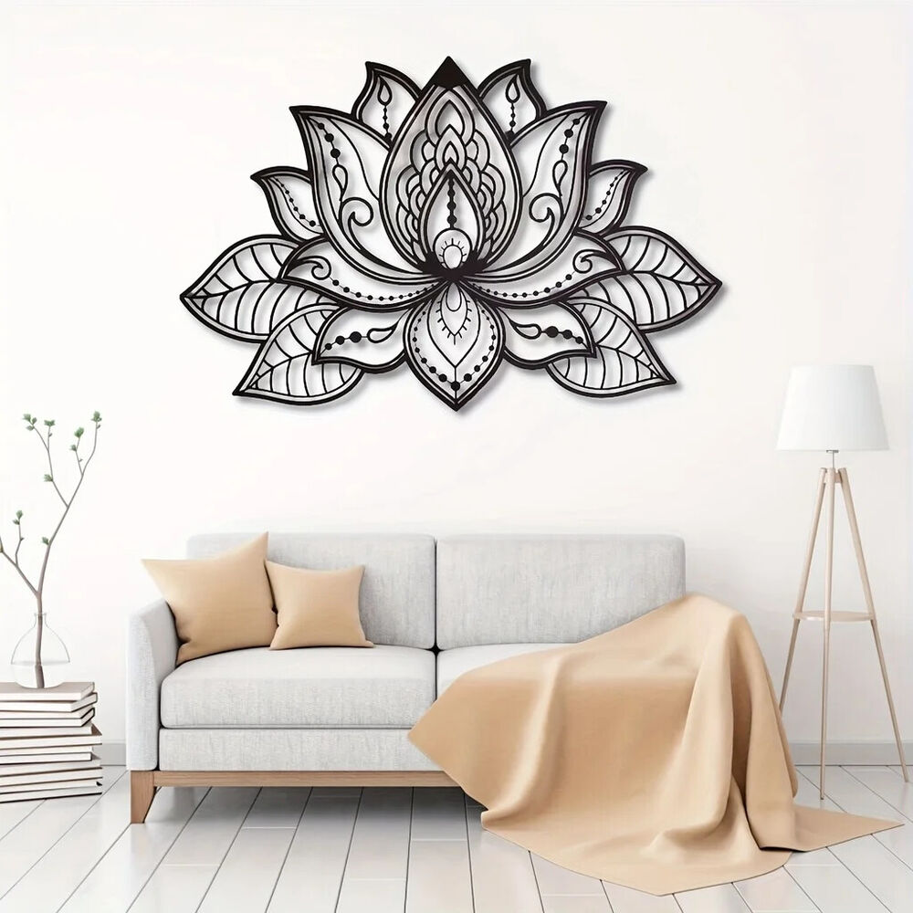 1pc Mandala Wall Art, Lotus Flower Mandala Metal Wall Art, Spiritual Deco