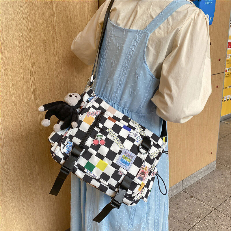 Women Plaid Messenger Bags Ladies Cover Shoulder Crossbody Bag Girls Handbags