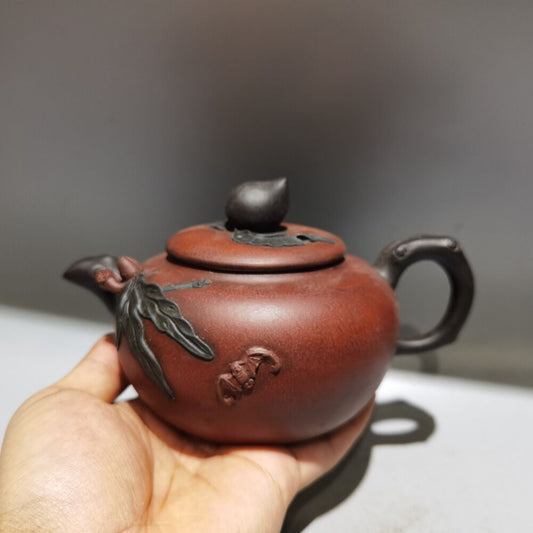 collect vintage chinese yixing purple clay teapot zisha ceramic peach teaware