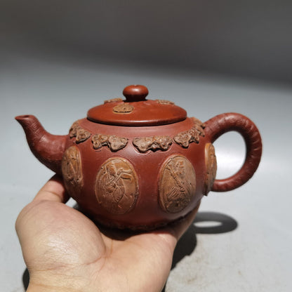 Chinese Yixing Zisha Clay Handmade Exquisite Teapot （八仙壶 底款：时大彬）