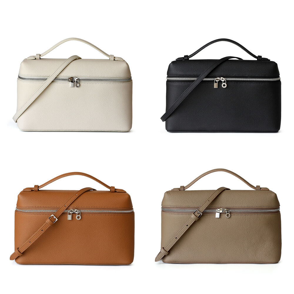 Medium Real Leather Tote Box Clutch Bag Shoulder Bag Crossbody Purse Fashion