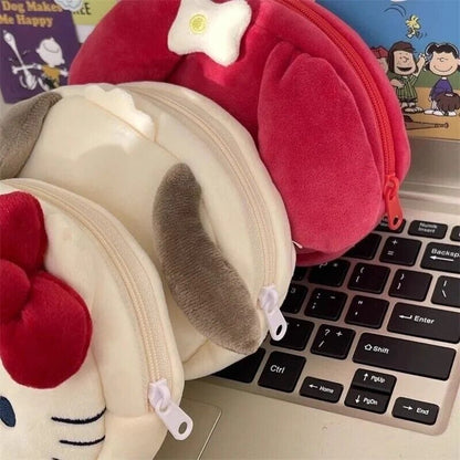 HelloKitty Plush Makeup Bag Zero Wallet Cartoon Cute Girl Storage Bag