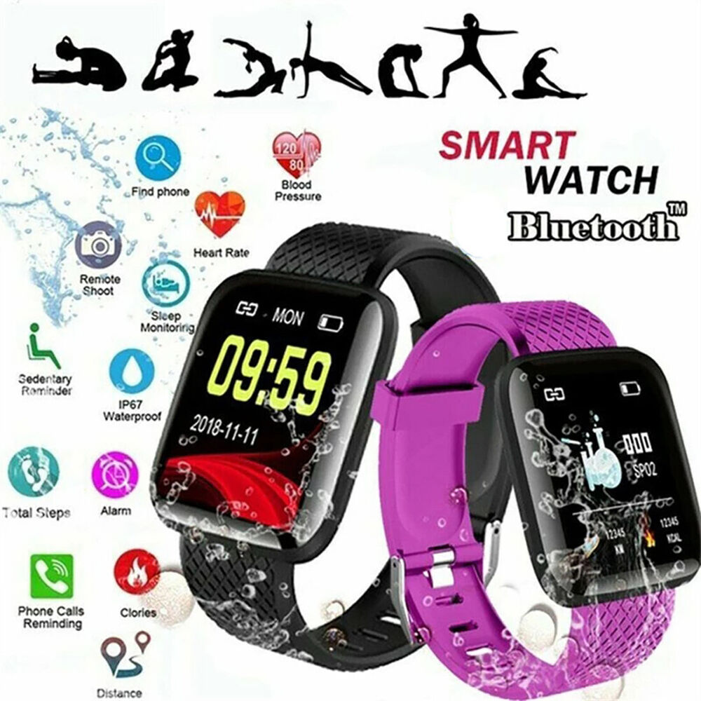 Bluetooth Smart Watch Sport Bracelet Wristband Heart Rate Blood Pressure Monitor