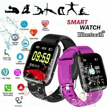 Bluetooth Smart Watch Sport Bracelet Wristband Heart Rate Blood Pressure Monitor