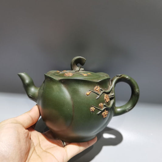 Vintage Chinese Yixing Purple Clay Teapot Zisha Ceremony Plum Blossom Teapots