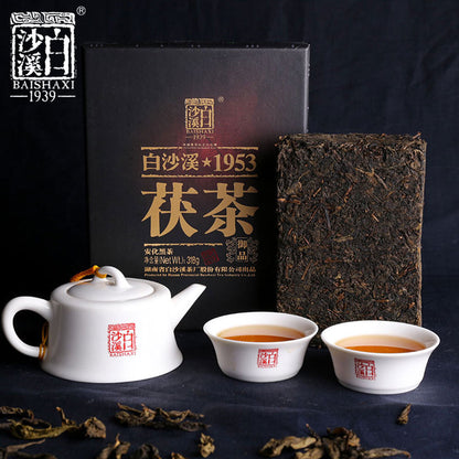 Top Baishaxi Classic 1953 Fucha Dark Tea 2013 yr Yu Pin Fu Tea Brick Tea 318g