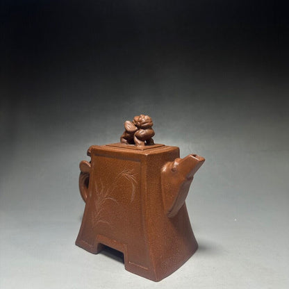 vintage chinese yixing purple clay teapot zisha ceremony carving Collectible art
