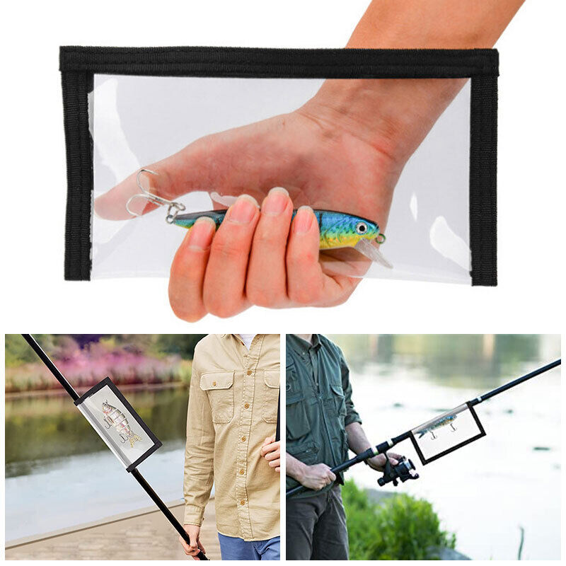 4x PVC Fishing Lure Wraps Hook Protective Cover Clear Fishing Bait Storage Bag