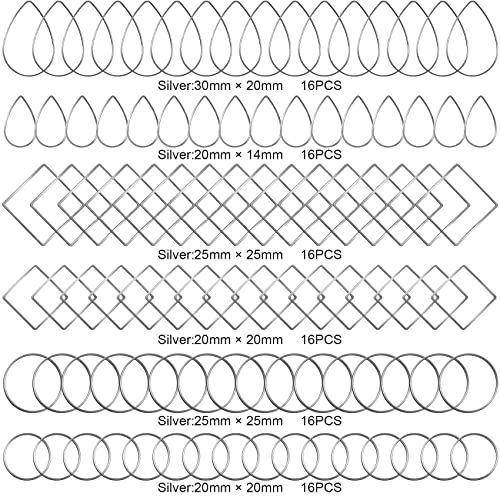 PAGOW 96Pcs Earring Hoop Jewelry Making, Hypoallergenic Teardrop Silver